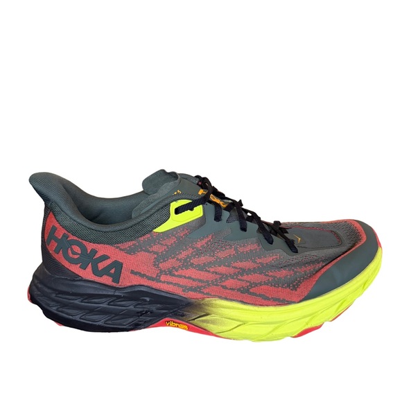 Hoka Men's Vibrant Red and Neon Yellow Athletic Shoes speed goat 6 size 12D